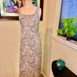 Reversible Karavan Soft Gray Paisley Chiffon Maxi Dress/ - S/M 2 dresses in One